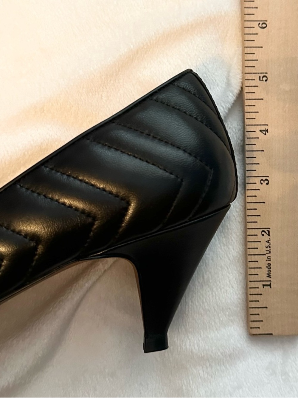 Linea Paolo Odie Pointed Toe Chevron Quilted Pump 9.5 Kitten Heel Black NIB New - Picture 4 of 6